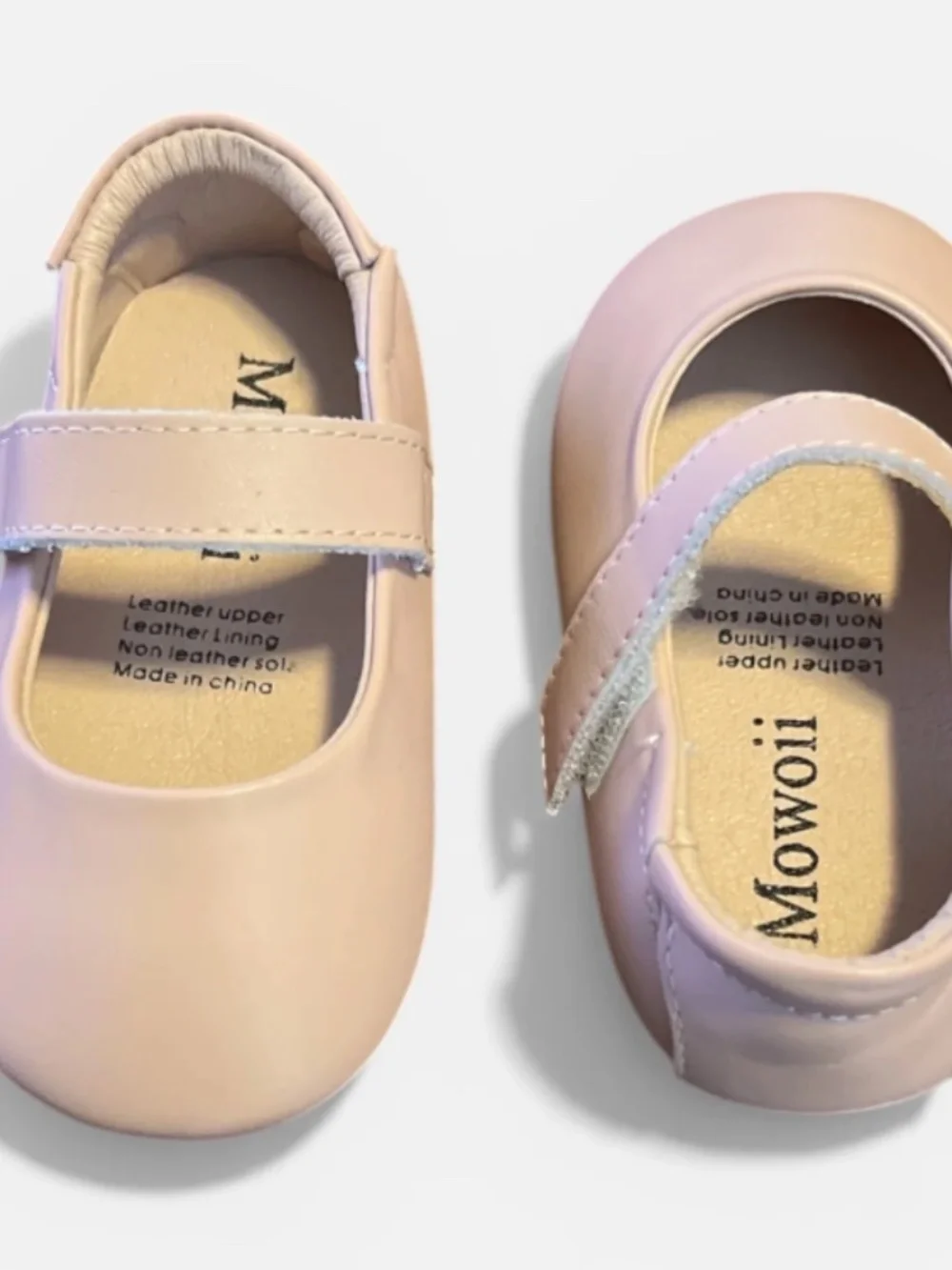 Mowoii Leather Mary Jane Walking Shoes Ballet Flats (Size: 12-18M)